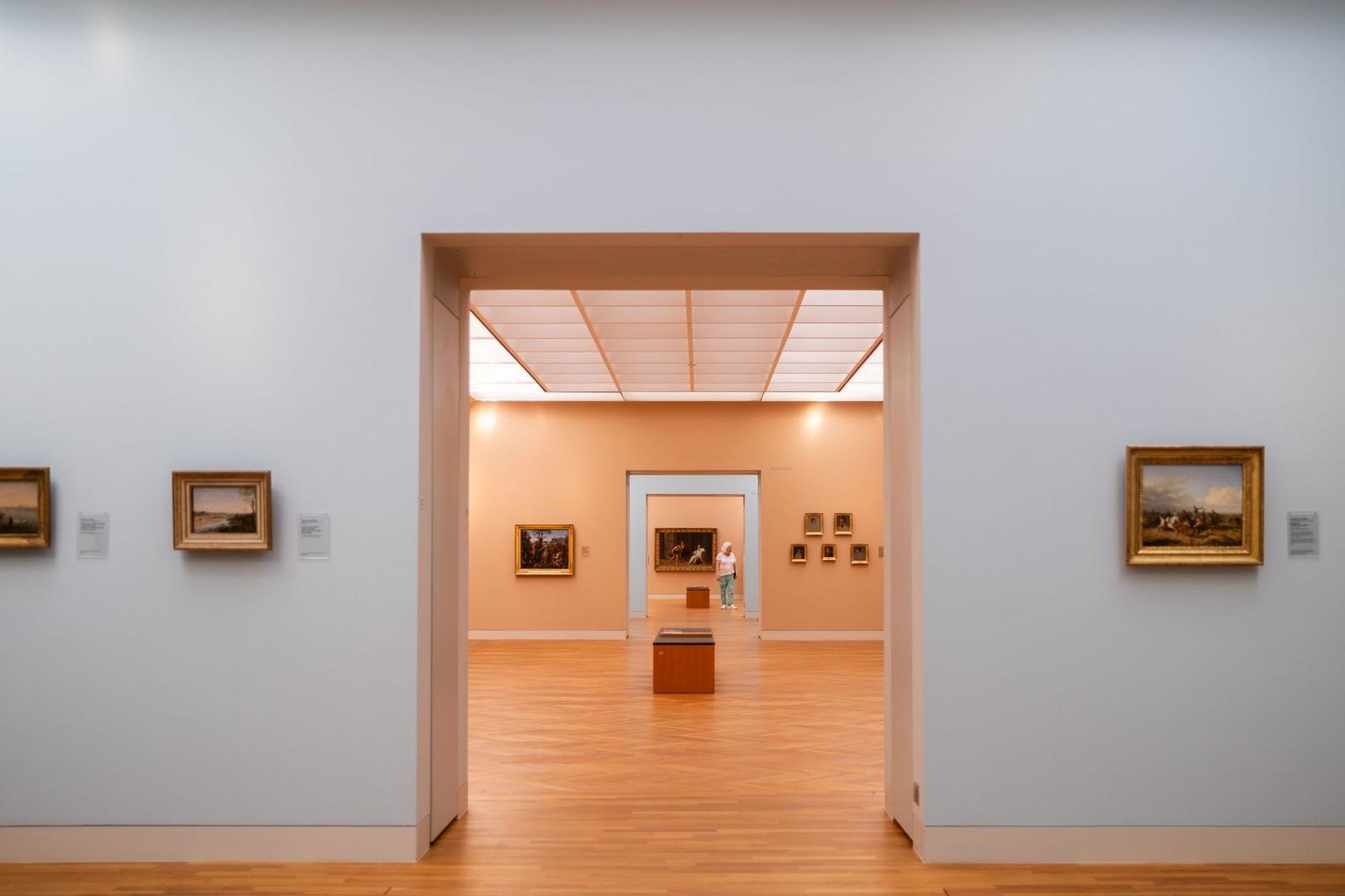 Rooms with Exhibited Paintings in Museum